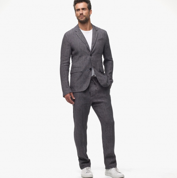 Slate Grey Linen Suit for Men